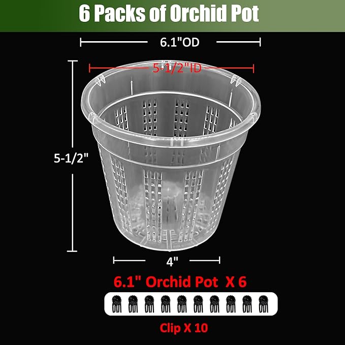 Orchid Pot, 6 Packs of 6.1" Orchid Pots - Image 5