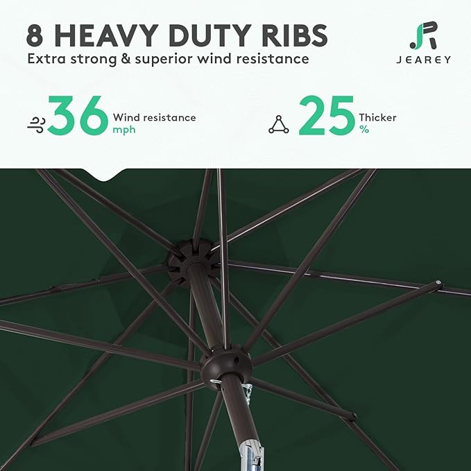 JEAREY 9FT Outdoor Patio Umbrella Outdoor Table Umbrella - Image 5