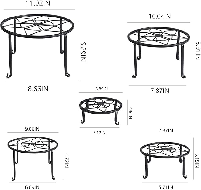5 Pack Metal Plant Stands, Heavy Duty Potted Holder - Image 3