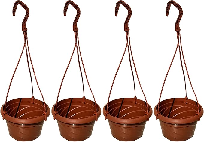 VIDELLY 4 Pieces Plastic Hanging Planters, 5.9 in Dia x 3.54 in H, Flower Plant by VIDELLY