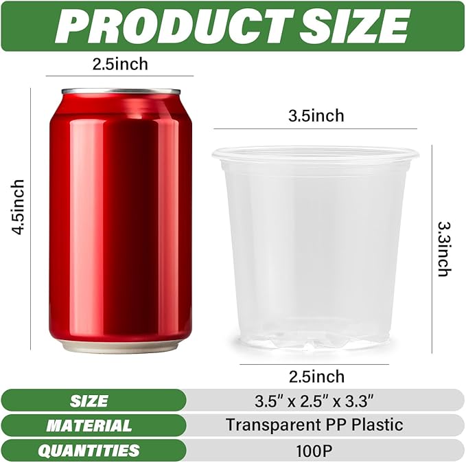 3.5" Clear Seeding Pots 100-Pack Round - Image 2