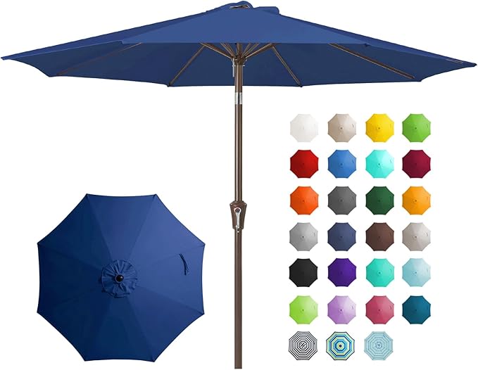 JEAREY 9FT Outdoor Patio Umbrella Outdoor Table Umbrella by JEAREYOutdoorsCollection
