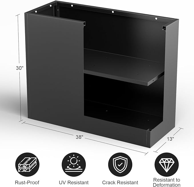 Tall Metal Planter Box for Outdoor Plants 38" L x 13" W x 30", Heavy Duty Steel - Image 2