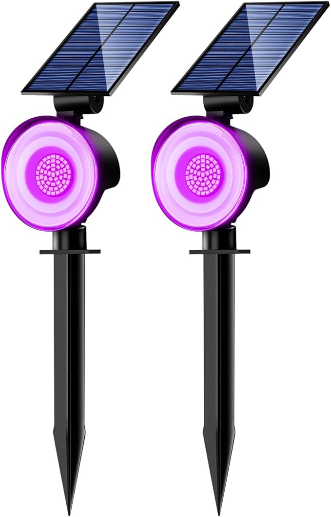 nipify 2 Pack Solar Spot Lights Outdoor Waterproof, Solar Spotlight Light by Nipify