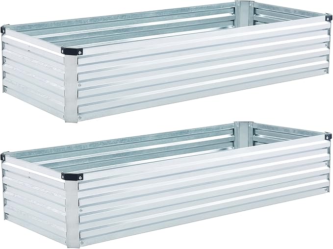 2 Pack 4x2x1FT Galvanized Raised Garden Bed Kit, Outdoor Metal Planter Box - Image 7