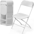 VINGLI 12 Pack White Plastic Folding Chair, Indoor Outdoor Portable Stackable by VINGLI