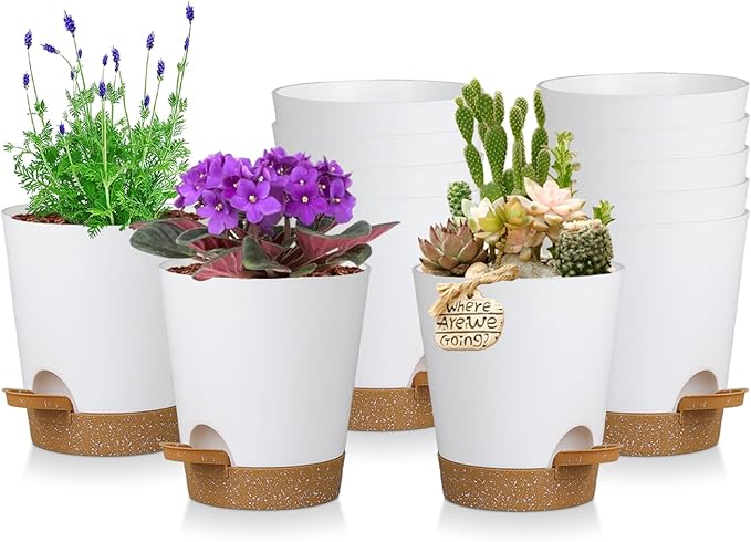 12 Pack 4 Inch Self Watering Plant Pots by zople