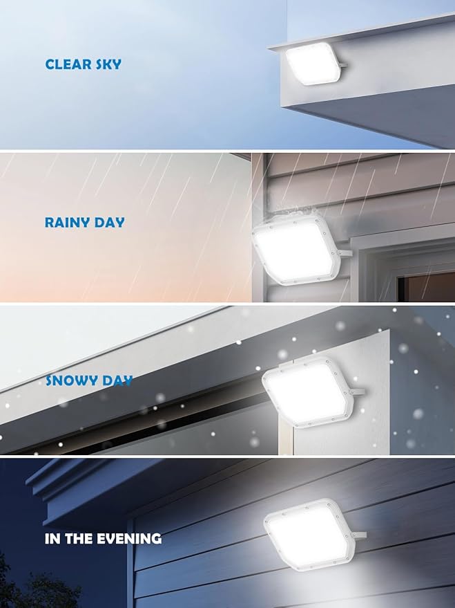 2 Pack Super Bright 6500k 10000lm LED Flood Lights Outdoor, 100w Led Outside - Image 5