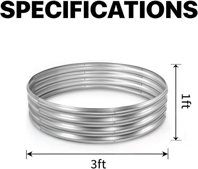Round Galvanized Raised Garden Bed Kit, Round Galvanized Planter - Image 2