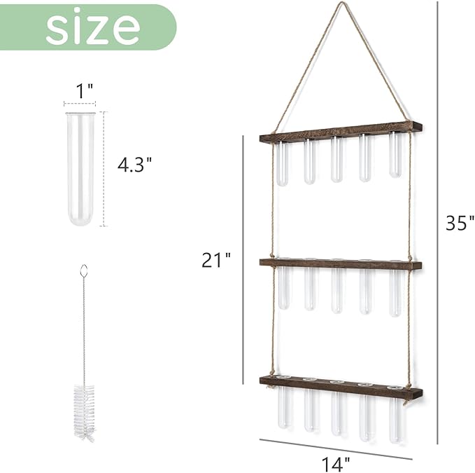 Mkono Plant Propagation Tubes, 3 Tiered Wall Hanging Terrarium - Image 6