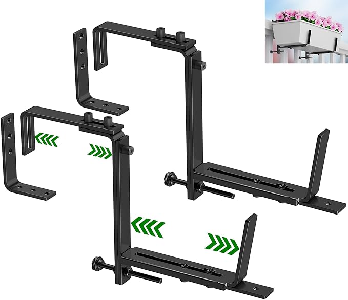 HFHOME 2PCS Adjustable Planter Box Brackets, Brackets by HFHOME