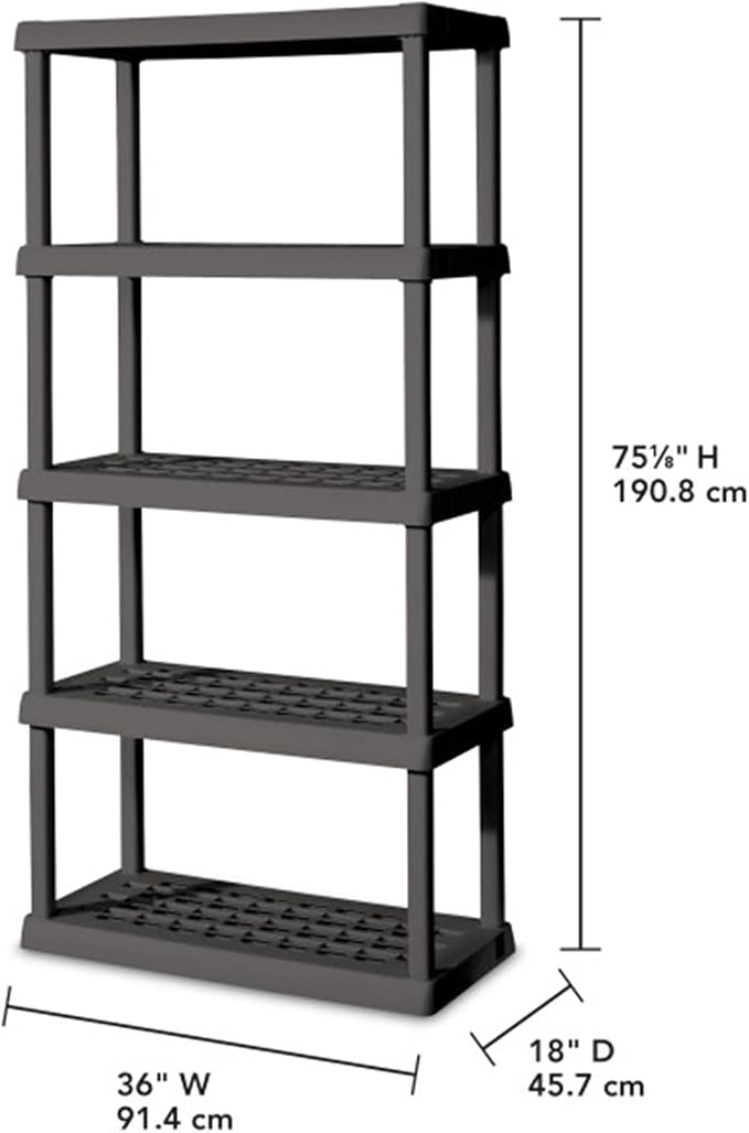 Sterilite 5 Shelf Unit, Heavy-Duty Shelving Storage Rack - Image 3