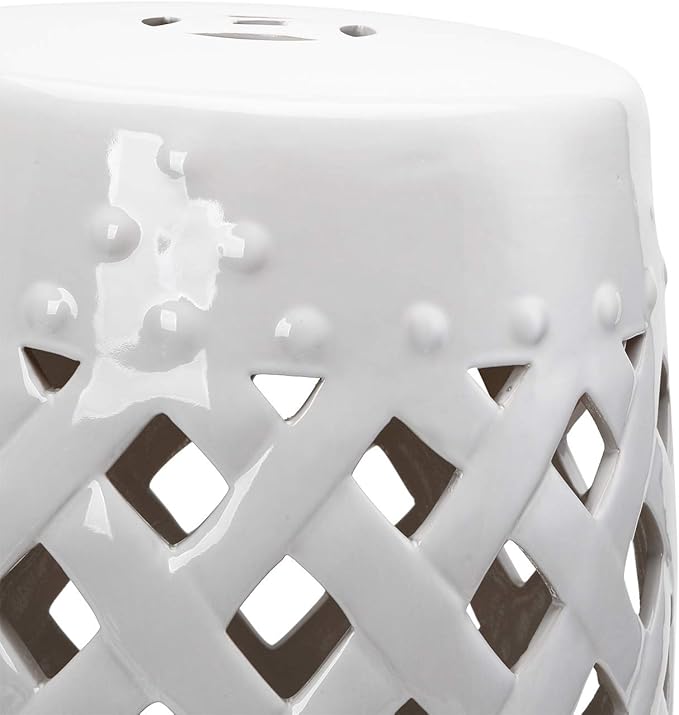 Outsunny 13" x 18" Ceramic Garden Stool - Image 9