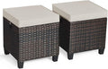 Tangkula 2 Pieces Outdoor Patio Ottoman, All Weather Rattan Wicker Ottoman Seat by TANGKULA