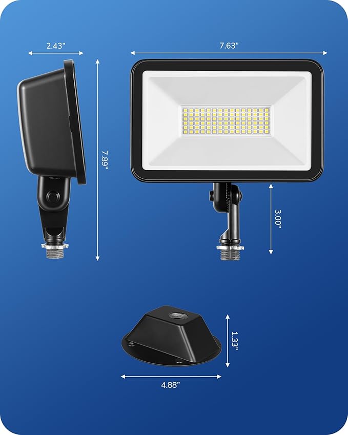 EDISHINE 10000LM LED Flood Light Outdoor, 2 Pack 73W Outdoor Security Light - Image 7