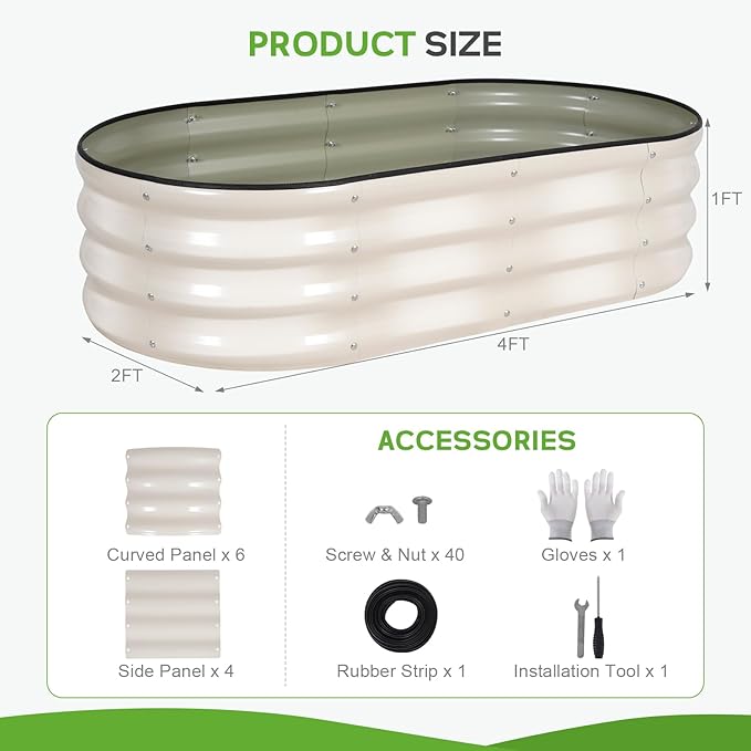 Galvanized Raised Garden Bed Outdoor - Image 2