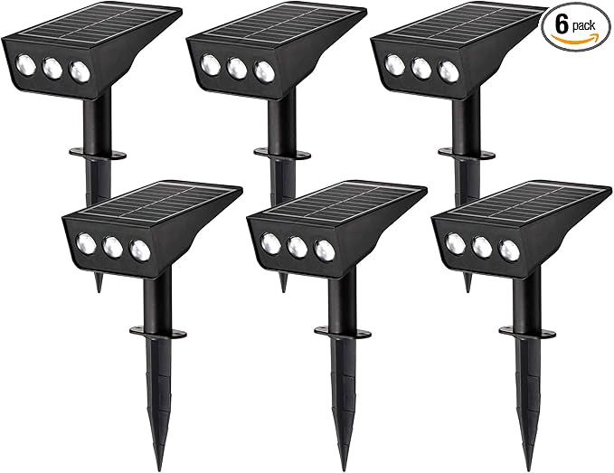 Solar Spot Lights Outdoor, 6 Pack Solar Landscape Spotlights 3 Lighting Modes by Unknown