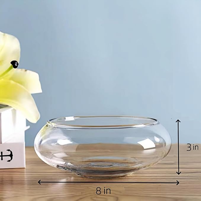 Glass Lotus Bowl Planter, 8 in Lotus Flower Bowl, Lotus Bowls - Image 3