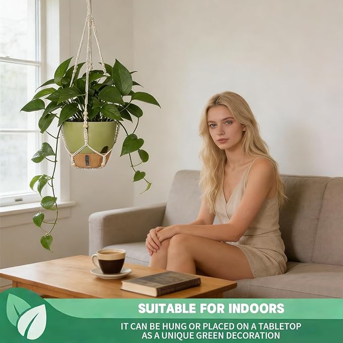 Self-Watering Hanging Planters for Indoor Plants Set 2-Piece Includes Plant - Image 6