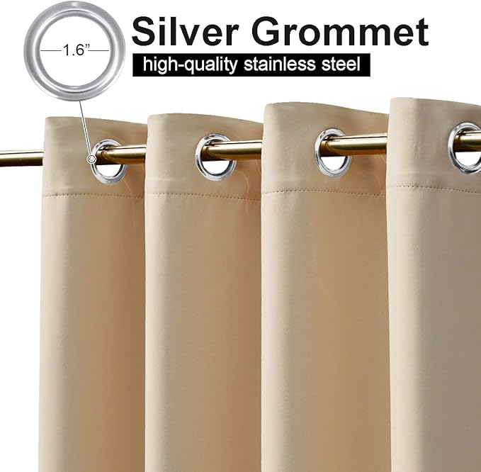 NICETOWN 2 Panels Waterproof Patio Outdoor Curtains & Drapes, Windproof Thermal - Image 5