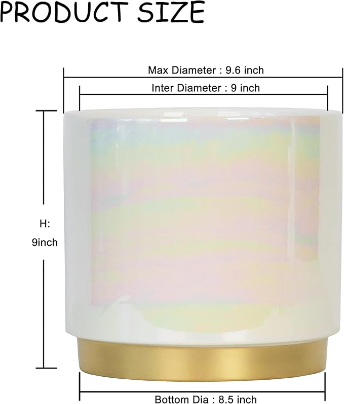 Gepege White Indoor Plant Pots for Plants, Large Ceramic Planter - Image 2