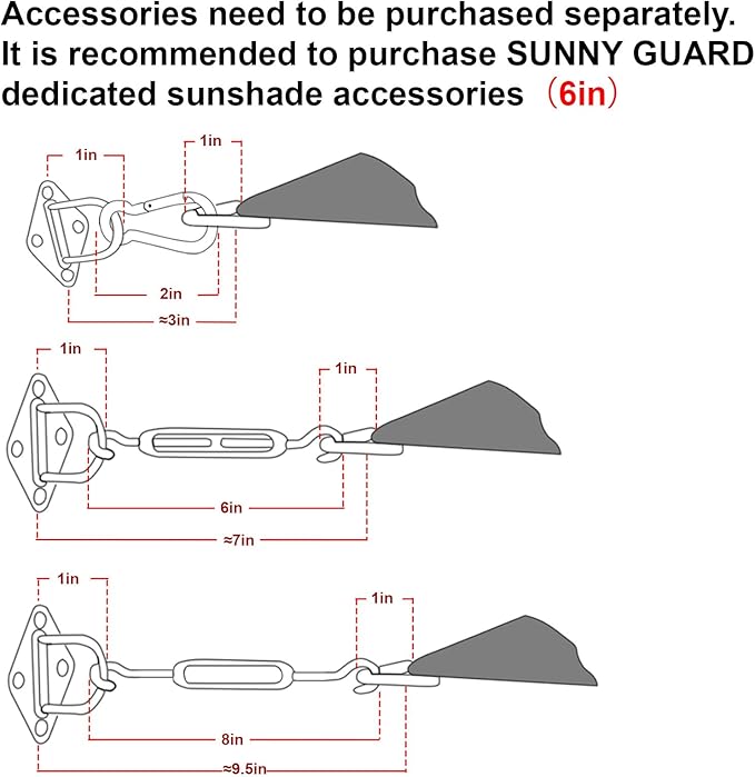SUNNY GUARD Custom Size 9'x12'x15'Dark Grey Sun Shade Sail Right Triangle UV - Image 3