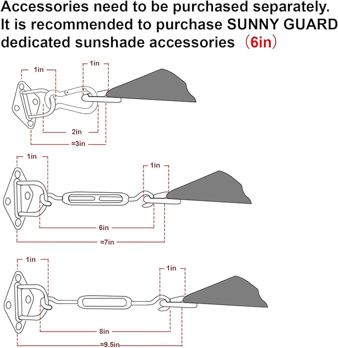 SUNNY GUARD Custom Size 8'x8'x8' Brown Sun Shade Sail Triangle UV Block Shade - Image 3
