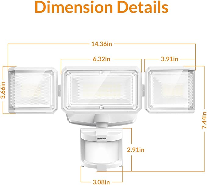 LEPOWER Battery Powered LED Flood Light Outdoor, 1500LM Motion Sensor Security - Image 9
