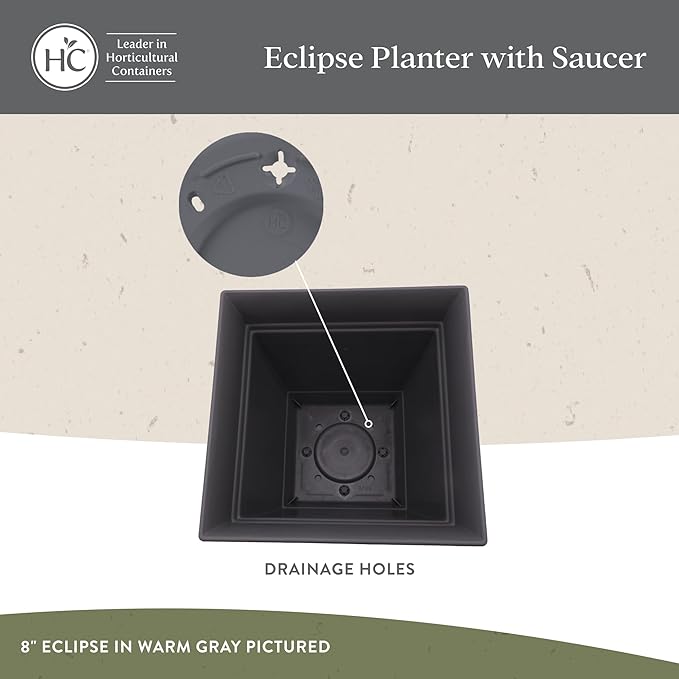 The HC Companies 10 Inch Eclipse Square Planter Pots - Image 3
