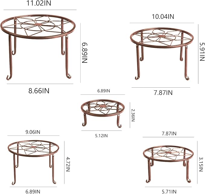 5 Pack Metal Plant Stands for Multiple Plant, Heavy Duty Flower Pot Stands for - Image 2