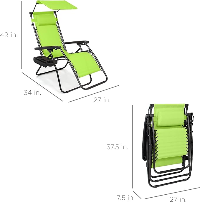 Best Choice Products Folding Zero Gravity Outdoor Recliner Patio Lounge Chair - Image 3
