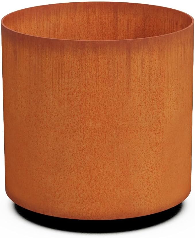 PLANTERCRAFT Corten Steel Metal Planter Box, Round Sizes, Modern Garden Steel by Plantercraft