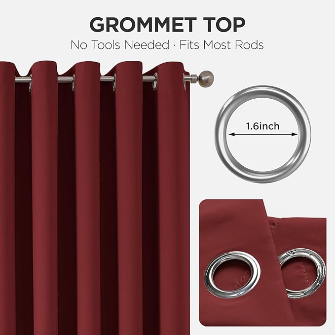 Joydeco Blackout Door Curtain for Doorway Privacy 72 Inches Long, Grommet - Image 9