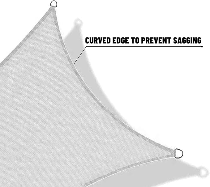 SUNNY GUARD Custom Size 6'x8' Silver Grey Sun Shade Sail Rectangle UV Block - Image 7