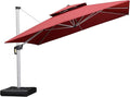 PURPLE LEAF Patio Umbrella 12 Feet Double Top Deluxe Square Offset Hanging by PURPLELEAF