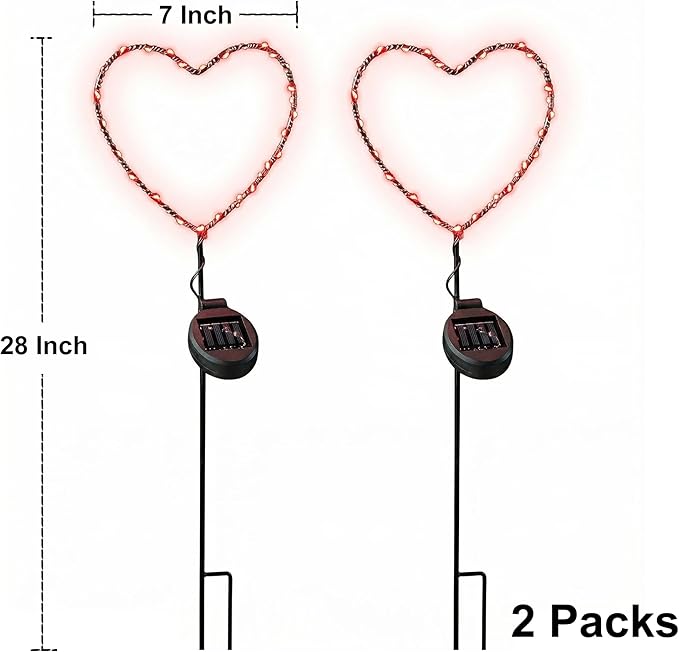 Solar Heart Garden Stake Light - Image 7