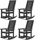 GREENVINES Outdoor Rocking Chairs | Set of 4 | Porch Rocker | HDPE Plastic | by GreenVines