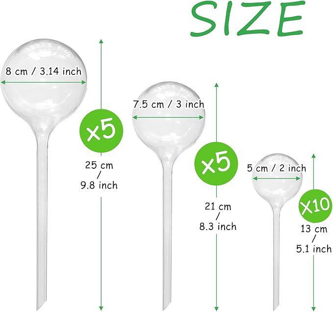 20 PCS Clear Plant Watering Globes, Plastic Watering Bulbs, Self Watering - Image 2