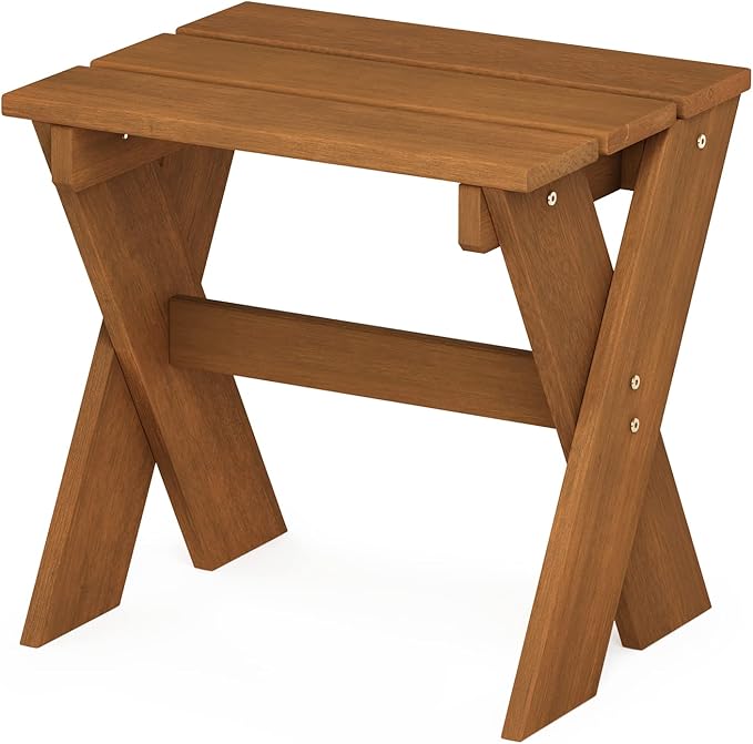 Furinno Tioman Outdoor Side Table Flower Stand, Dark Red Meranti Hardwood - Image 5