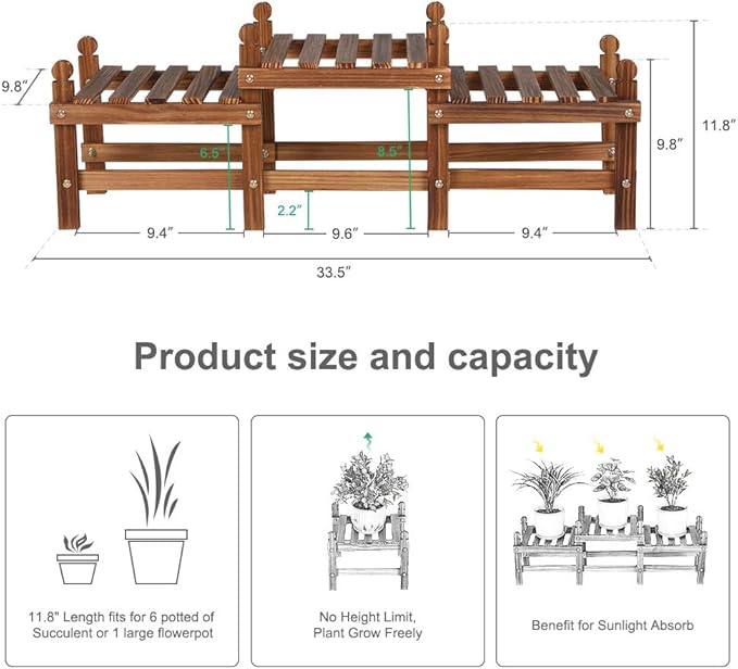 Wood Flower Stand Small Plant Stand Indoor Outdoor Plant Shelf Low Window Shelf - Image 2