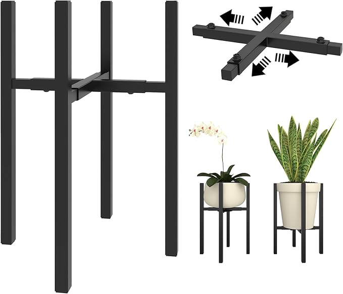 Adjustable Plant Stand Indoor Outdoor, Metal Plant Stand 9 to 15 Inches by HomecourtyardsInterio