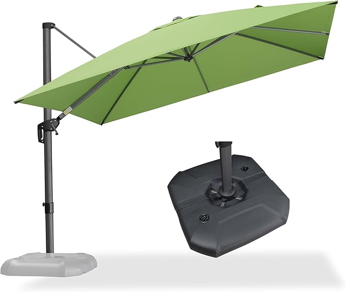 PURPLE LEAF 10 Feet Square Cantilever Umbrella Patio Umbrella by PURPLELEAF