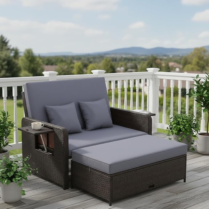 Tangkula Patio Rattan Daybed - Image 2