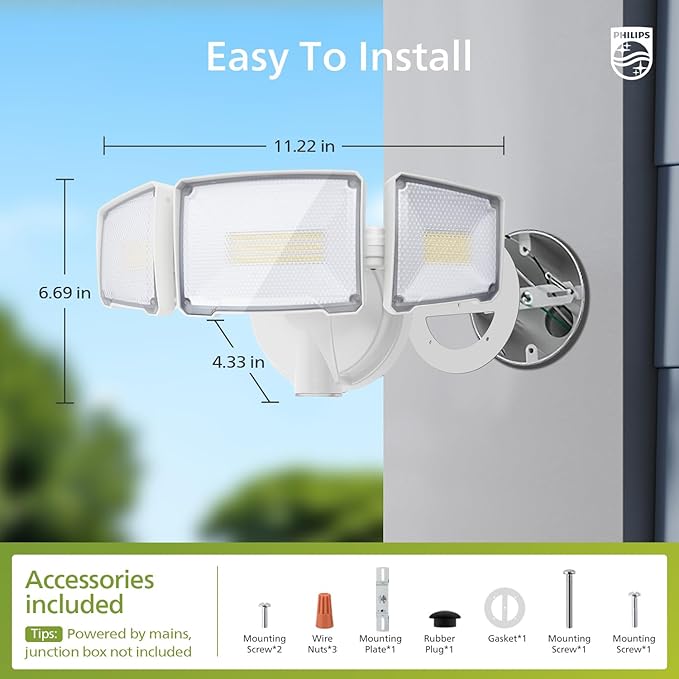 Philips 72W 7400LM LED Flood Lights Outdoor, Dusk to Dawn Aluminum Security - Image 7
