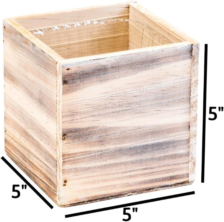 Wooden Planter Box, Rustic Whitewash - Image 8