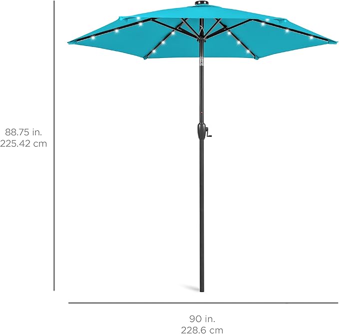 Best Choice Products 7.5ft Outdoor Solar Market Table Patio Umbrella - Image 7