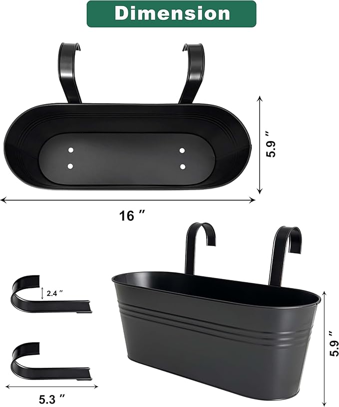 vensovo 16 Inch Railing Planter - Image 2