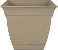 The HC Companies Eclipse Square Plastic Planter w/Attached Saucer by TheHCCompanies