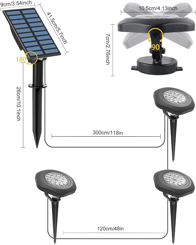 CORESLUX Solar Spot Lights Outdoor Waterproof IP68, 3-in-1 LED Warm Light Solar - Image 7