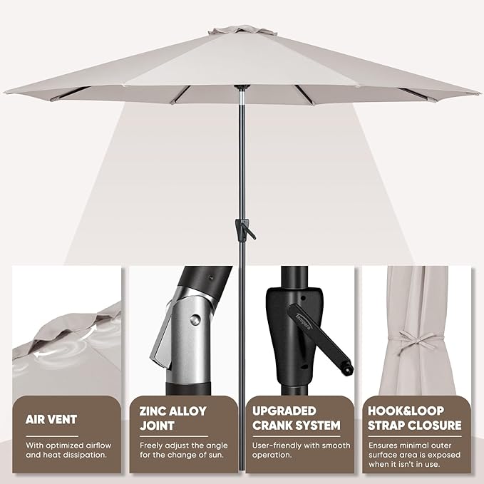 Tempera Patio Market Outdoor Table Umbrella - Image 4